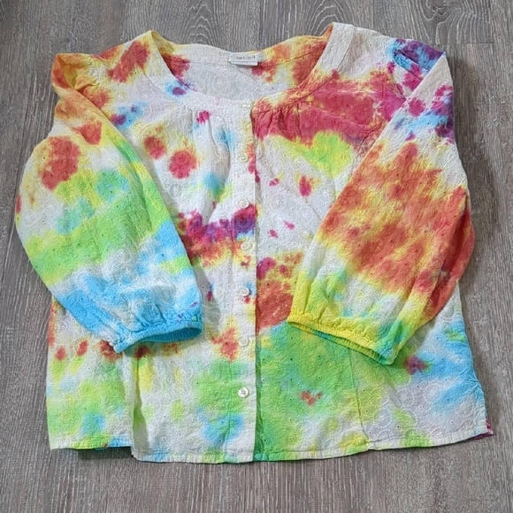 Festival Retro Womens Large Cotton 3/4 Sleeve Shirt Van Heusen - Picture 1 of 7